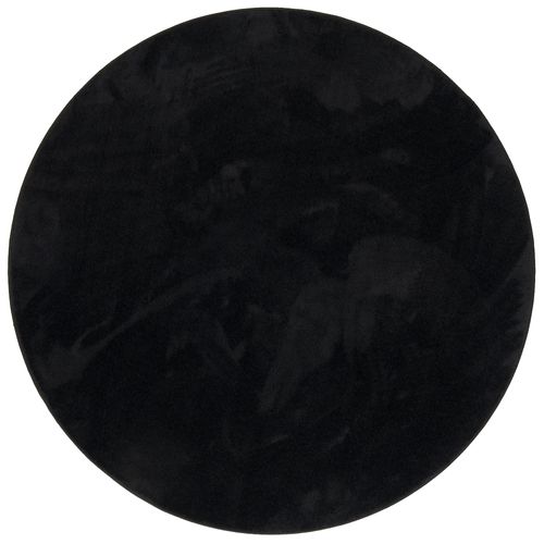 Tapis à Poils Longs Melia Rond 160cm Noir