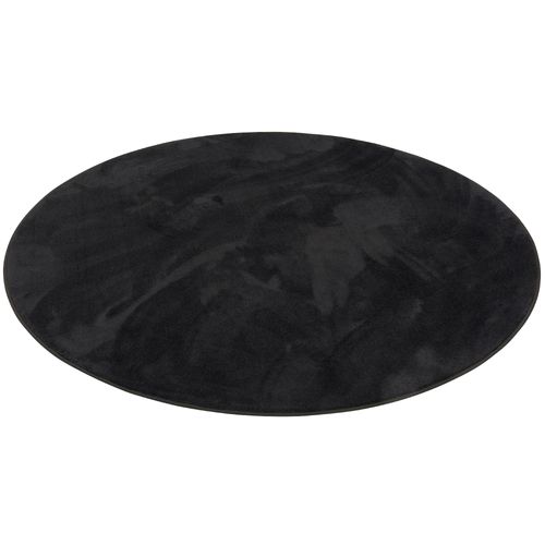 Tapis à Poils Longs Melia Rond 160cm Noir