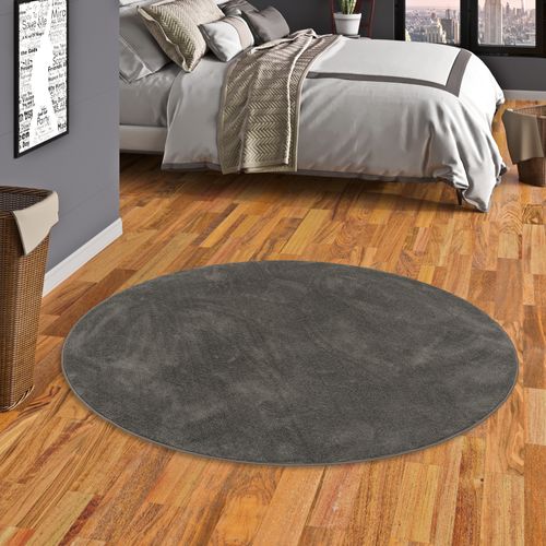 Tapis à Poils Longs Melia Rond 200cm Anthracite
