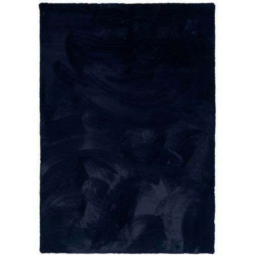 Tapis En Fourrure Plush 160x230cm Bleu Foncé