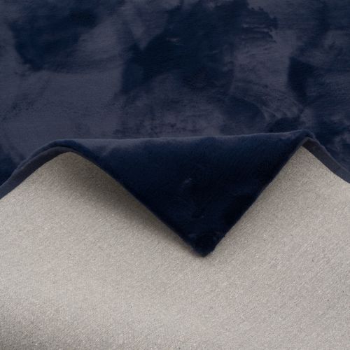 Tapis En Fourrure Plush 180x250cm Bleu Foncé