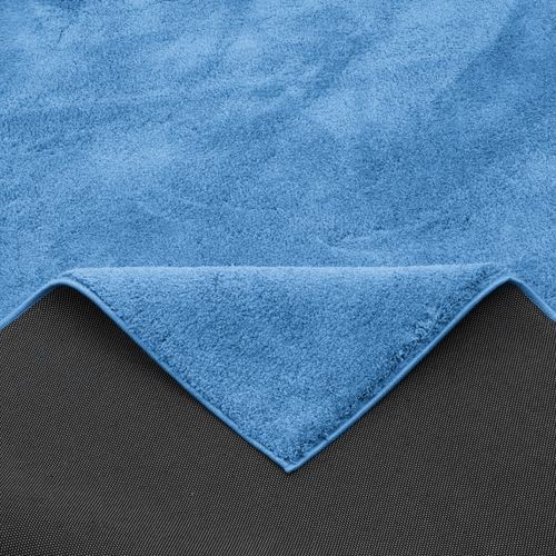 Tapis à Poils Longs Silky 80x150cm Bleu
