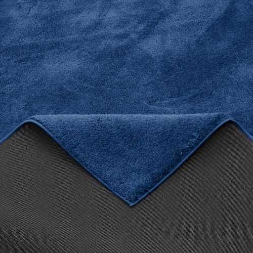 Tapis à Poils Longs Silky 200x290cm Bleu Foncé