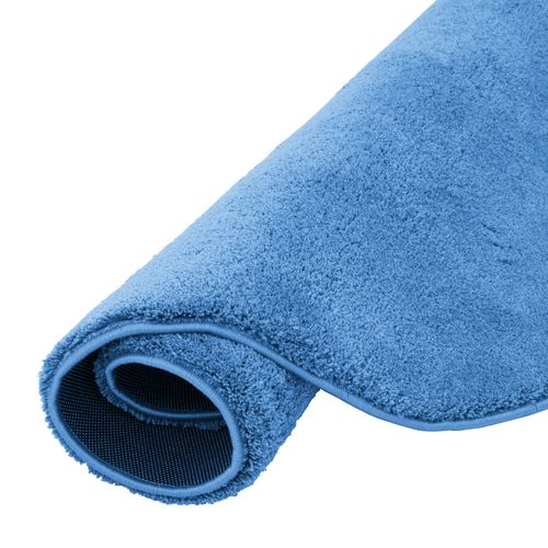 Tapis à Poils Longs Silky Rond 120cm Bleu