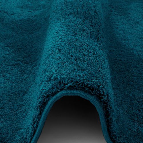 Tapis à Poils Longs Silky Rond 160cm Bleu Foncé