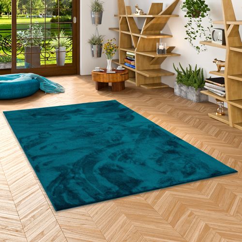 Tapis à Poils Longs Melia 140x200cm Bleu Foncé