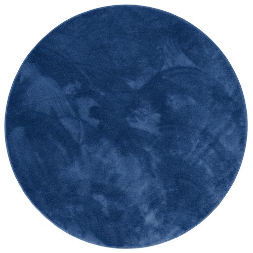 Tapis à Poils Longs Melia Rond 160cm Bleu Foncé