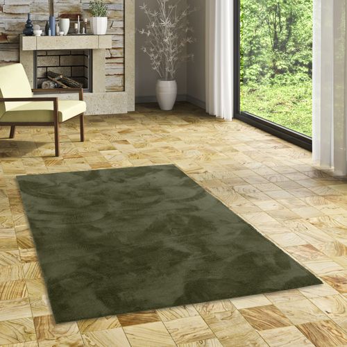 Tapis En Fourrure Pearl 80x150cm Vert Foncé