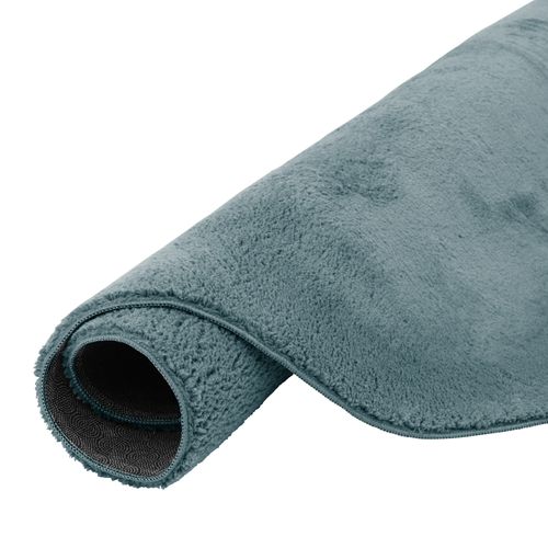 Tapis En Fourrure Pearl Rond 160cm Bleu Foncé