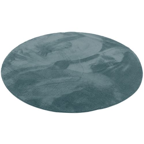 Tapis En Fourrure Pearl Rond 160cm Bleu Foncé