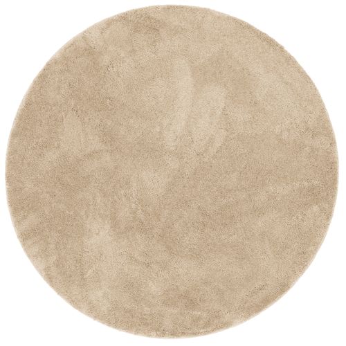 Tapis à Poils Longs Silky Rond 200cm Beige