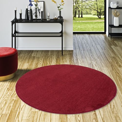 Tapis à Poils Longs Mona Rond 200cm Pourpre