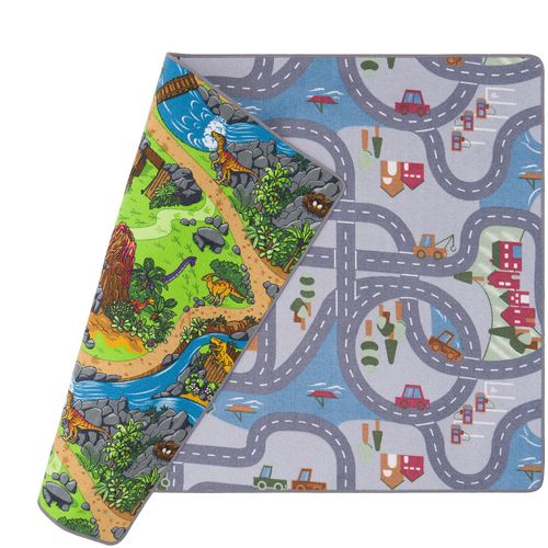 Tapis Rues Réversible 200x200cm Gris