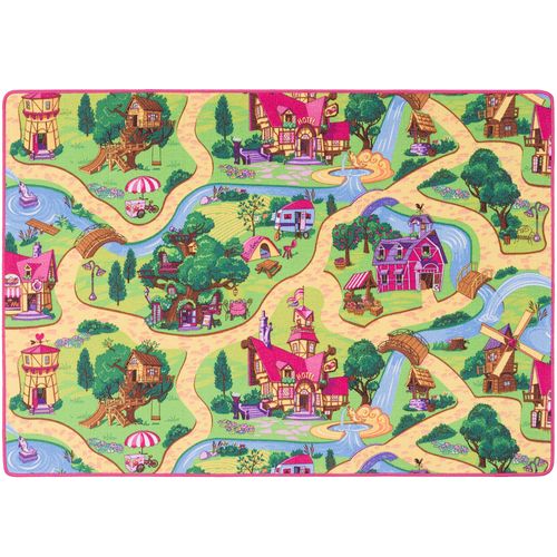 Tapis Rues Réversible 160x160cm Rose