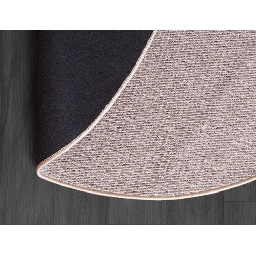 Tapis Natal Moderne Uni Anti-salissures, Beige, 80 Cm Rond