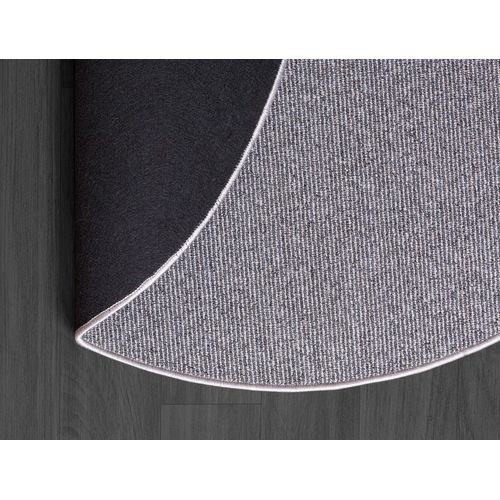 Tapis Natal Moderne Uni Anti-salissures, Gris, 80 Cm Rond
