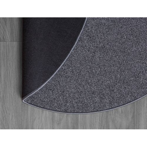 Tapis Natal Moderne Uni Anti-salissures, Anthracite, 80 Cm Rond