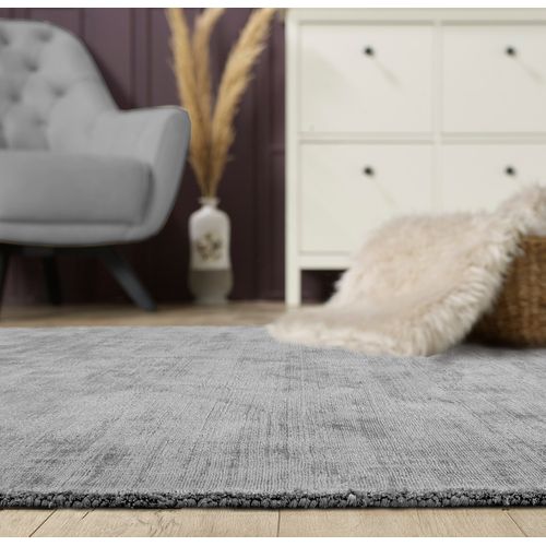 Tapis Janelle Élégant Salon Viscose, Gris, 80x150 Cm