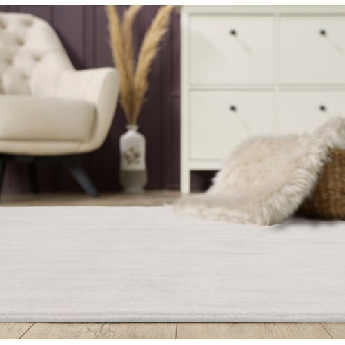 Tapis Janelle Élégant Salon Viscose, Blanc Cassé, 200x290 Cm