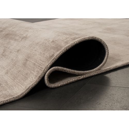 Tapis Janelle Élégant Salon Viscose, Beige Clair, 160 Cm Rond