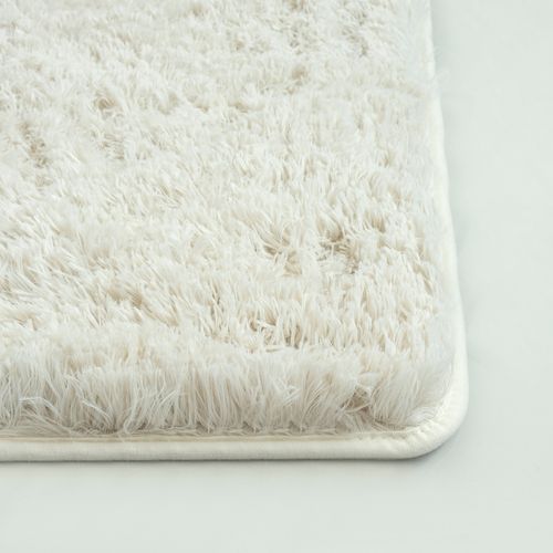 Tapis Soft Shaggy Poils Long Antidérapant, Crème, 80x150 Cm