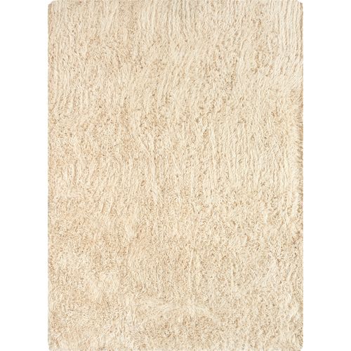 Tapis Soft Shaggy Poils Long Antidérapant, Beige, 120 Cm Rond