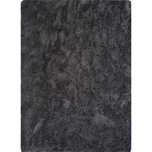 Tapis Soft Shaggy Poils Long Antidérapant, Anthracite, 120 Cm Rond