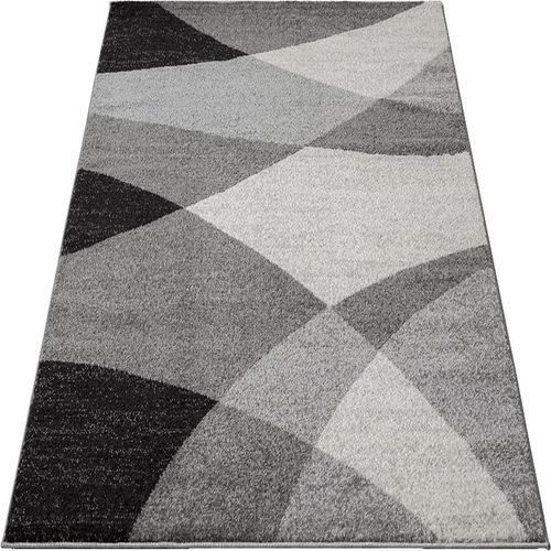 Tapis Pearl Moderne Salon Découpe Contour, Gris, 140x200 Cm