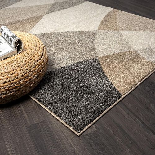 Tapis Pearl Moderne Salon Découpe Contour, Beige, 200x280 Cm