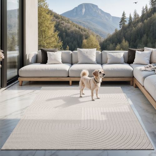Tapis Santo Plus Moderne Design Boho, Crème, 80x150 Cm