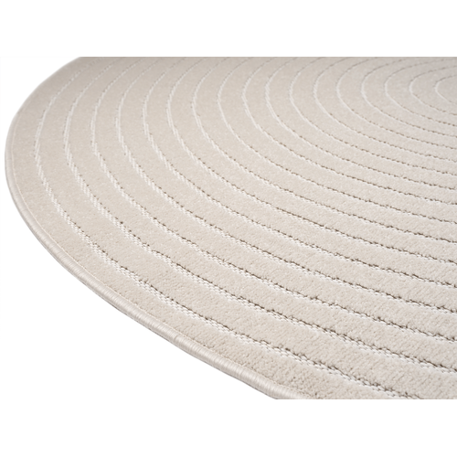 Tapis Santo Plus Moderne Design Boho, Crème, 120 Cm Ronde