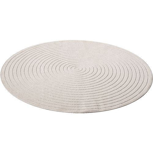 Tapis Santo Plus Moderne Design Boho, Crème, 120 Cm Ronde