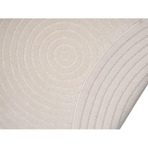 Tapis Santo Plus Moderne Design Boho, Crème, 120 Cm Ronde