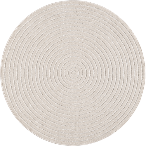 Tapis Santo Plus Moderne Design Boho, Crème, 160 Cm Ronde