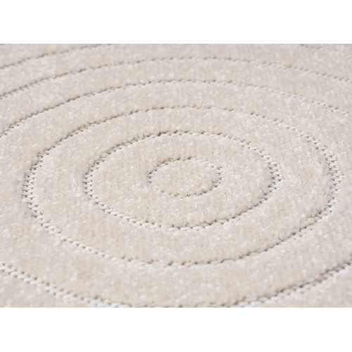 Tapis Santo Plus Moderne Design Boho, Crème, 160 Cm Ronde