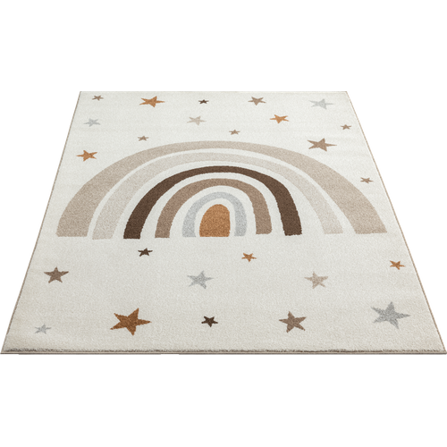 Tapis Beat Kids Moderne Enfant Arc-en-ciel Étoiles Pastel, Crème, 120x170 Cm