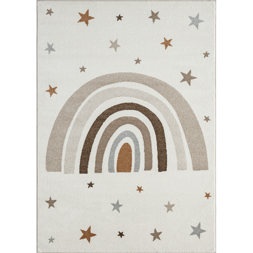 Tapis Beat Kids Moderne Enfant Arc-en-ciel Étoiles Pastel, Crème, 120x170 Cm