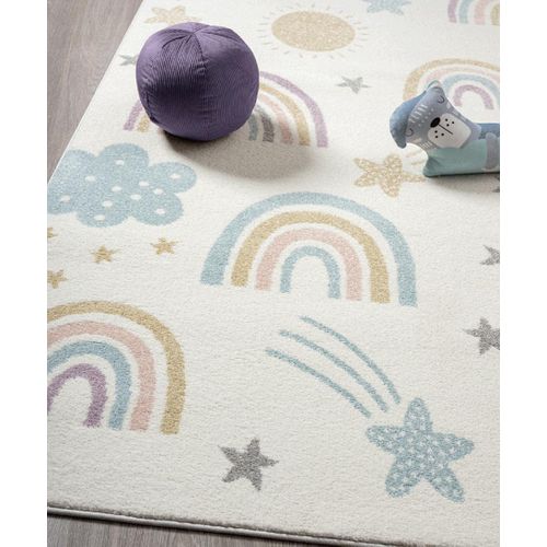 Tapis Beat Kids Moderne Et Doux Enfant, Crème, 160 Cm Ronde