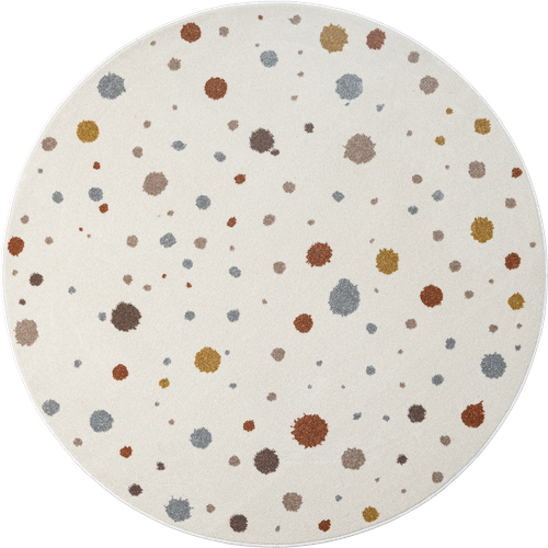 Tapis Beat Kids Moderne Bébé Fille Garçon, Crème, 160 Cm Ronde