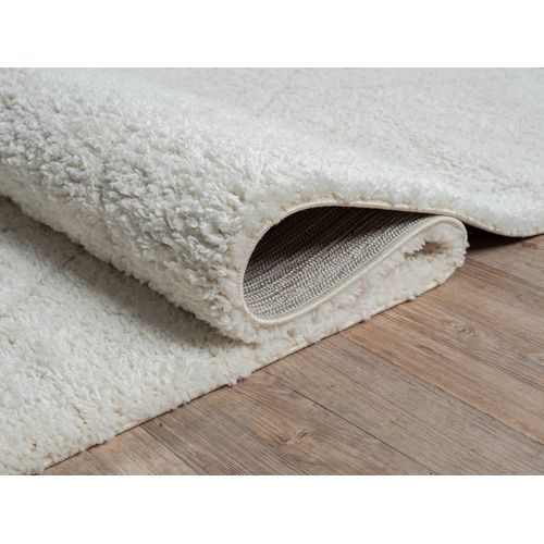 Tapis Bahar Shaggy Motif Losange, Crème, 120x170 Cm