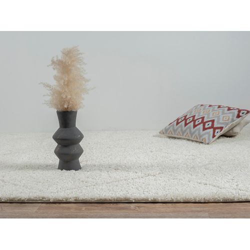 Tapis Bahar Shaggy Motif Losange, Crème, 160x230 Cm