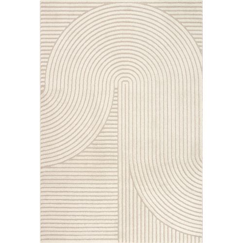 Tapis Everest Moderne Effet Haut-bas 3d - Beige - 80x300 Cm