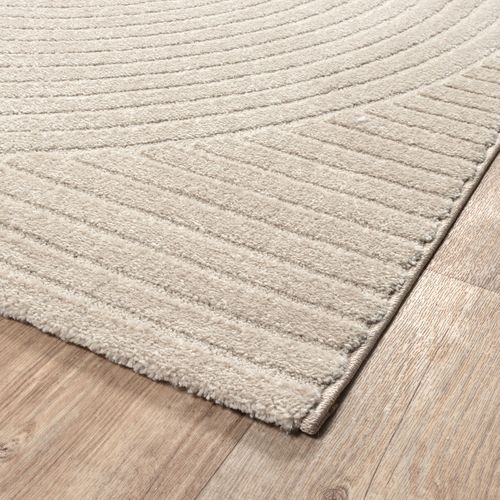 Tapis Everest Moderne Effet Haut-bas 3d - Beige - 80x300 Cm