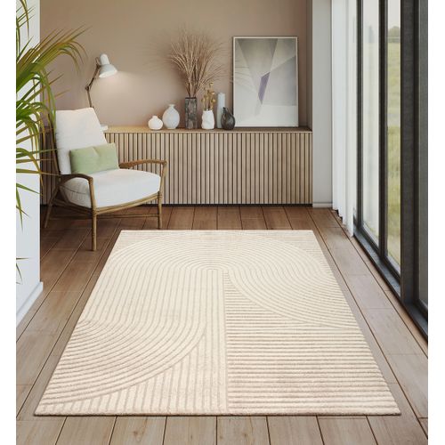 Tapis Everest Moderne Effet Haut-bas 3d - Beige - 160x230 Cm