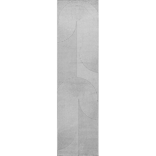 Tapis Everest Moderne Effet Haut-bas 3d - Gris - 80x300 Cm