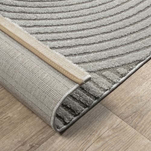 Tapis Everest Moderne Effet Haut-bas 3d - Gris - 80x300 Cm