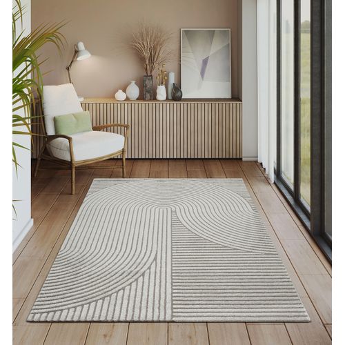 Tapis Everest Moderne Effet Haut-bas 3d - Gris - 160x230 Cm
