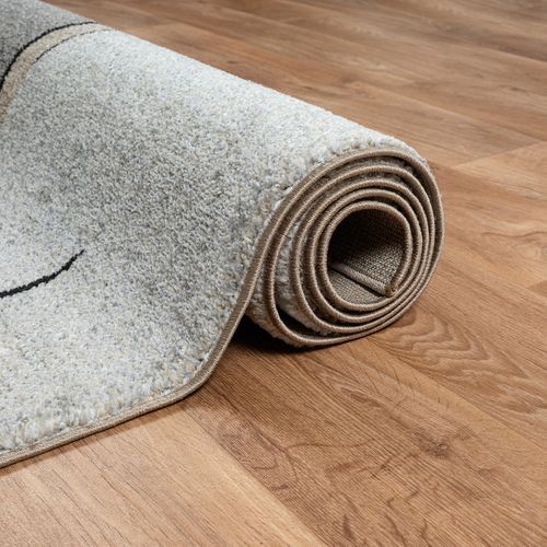 Tapis Pearl Moderne Salon Découpe Contour, Beige, 80x140 Cm
