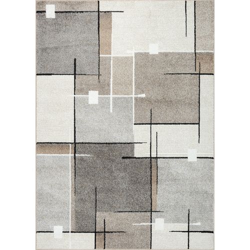 Tapis Pearl Moderne Salon Découpe Contour, Beige, 120x160 Cm