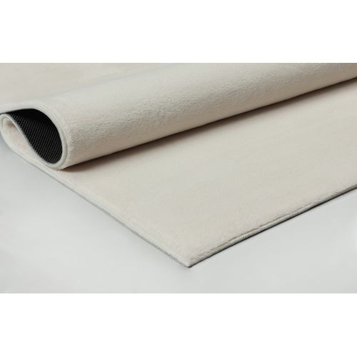 Tapis Cosy Moderne Fourrure Douillet Lavable, Crème, 120 Cm Ronde